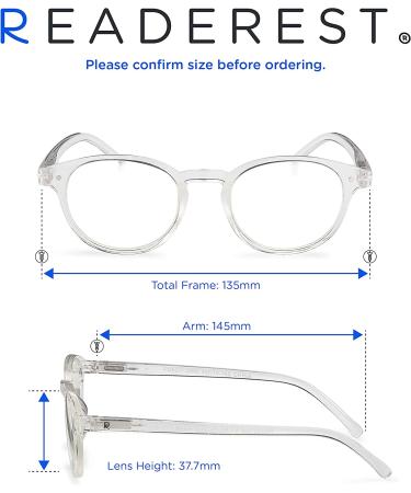 Readerest Round Blue Light Blocking Reading Glasses | 0.50 Magnification | Anti Glare, Anti Eyestrain, UV Protection | Men and Women | Computer Glasses - Buy Online on GoSupps.com