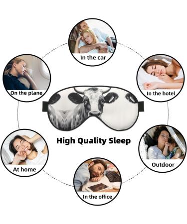 Black and White Cow Print Unisex Sleep Eye Mask | Soft Comfort Eye Shade for Travel Yoga & Shift Work - Buy Online on GoSupps.com