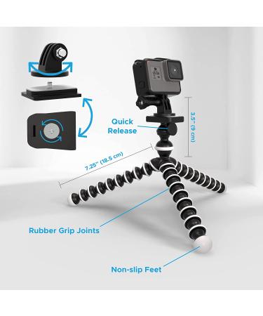 Digicharge 10 Octopus Flexible Tripod Camera Stand for GoPro, Akaso, Apeman - Compatible with Various Action Cams - Buy Online on GoSupps.com