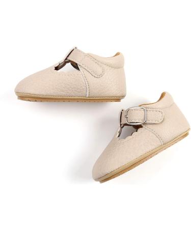 RVROVIC Baby Girl Princess Mary Jane Moccasins | Soft Sole Crib Shoes 12-18 Months | Toddler Dress Shoes (A1 Beige) - Buy Online on GoSupps.com