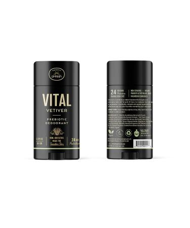 Honestly pHresh Natural Prebiotic Deodorant for Men - Baking Soda & Aluminum Free - 24 Hour Odor Protection - Vital Vetiver - 2.25 Oz - Buy Online on GoSupps.com