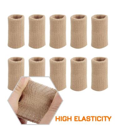 Zittop Finger Sleeves - 10 Pcs Thumb Splint Brace for Arthritis Pain Relief & Sports (Beige) - Breathable Elastic Finger Tape - Buy Online on GoSupps.com