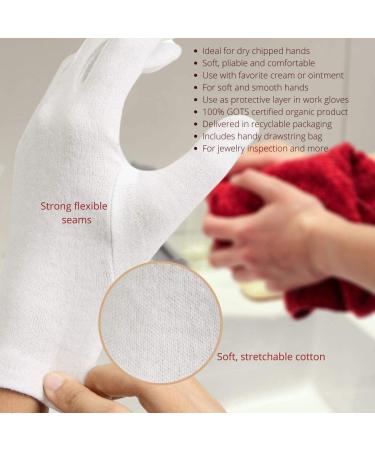 Organic Cotton Eczema Gloves for Dry Sensitive Skin - 6 Pairs | Moisturizing and Soothing Relief - Buy Online on GoSupps.com