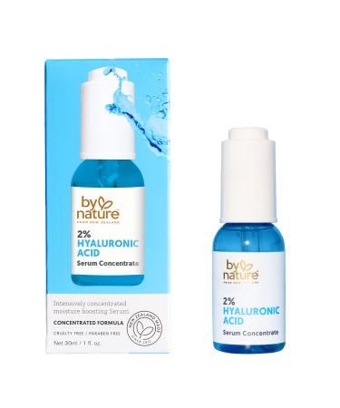 By Nature 2% Hyaluronic Acid Serum for Face & Neck - Skincare from New Zealand - 2% Hyaluronic Acid Facial Serum Concentrate - 1fl. oz