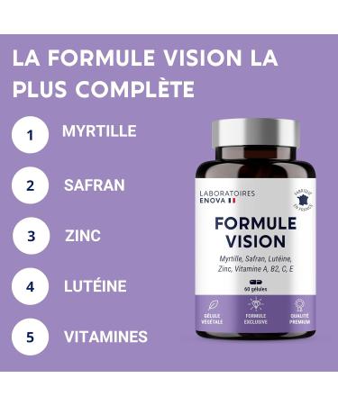 VISION FORMULA | Eye supplement | Blueberry Saffron Lutein Zinc and Vitamins | Maintaining normal vision dry and tired eyes | 60 Capsules | Made in France - Buy Online on GoSupps.com