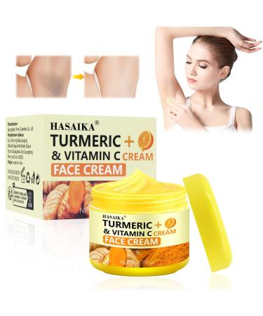HASAIKA® Turmeric Face Cream, Turmeric Lightening Cream, Dark Spot Correcting Cream, Dark Spot Remover, Reduces Dry and Oily Skin, Radiant Skin, 50 g