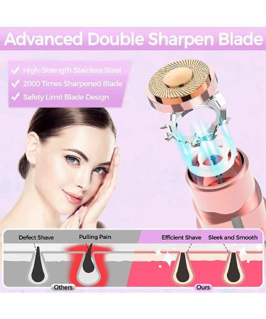 2-IN-1 Rechargeable Facial Hair Remover for Women - Painless Lady Shavers with LED Light, Nose & Hair Trimmer for Lips, Chin, Face, and Eyebrows - Buy Online on GoSupps.com
