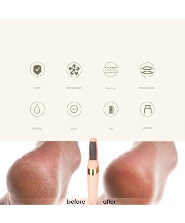 Yagosodee Electric Foot File USB Rechargeable Feet Callus Remover Foot File Hard Skin Remover Waterproof Feet Hard Skin with 2 Heads 2 Speeds for Dead Skin&Cracked Heel Pink - Buy Online on GoSupps.com