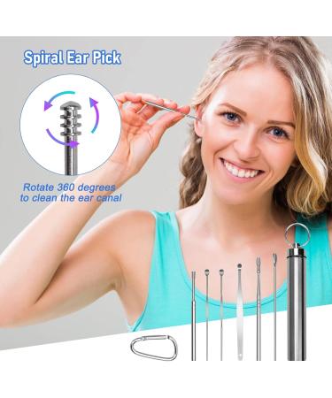 6-Piece Stainless Steel Earwax Removal Kit with Storage Box | Ear Curette Spoon Tool for Effective Ear Cleaning - Buy Online on GoSupps.com