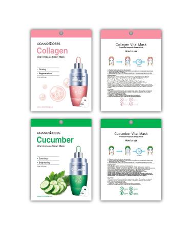 Orangeroses 13 Pcs Combo Vital Ampoule Sheet Mask - Korean Facial Skincare for Moisturization, Wrinkle Care, and Brightening - Buy Online on GoSupps.com