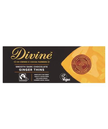 Divine Dark Chocolate Ginger Thins 200g