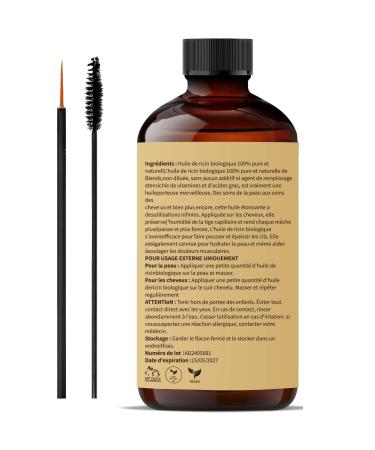100% Pure Organic Castor Oil - Cold Pressed Unrefined Glass Bottle - 500ml for Skin Hair Eyelashes & Body Care - Hexane Free - Buy Online on GoSupps.com