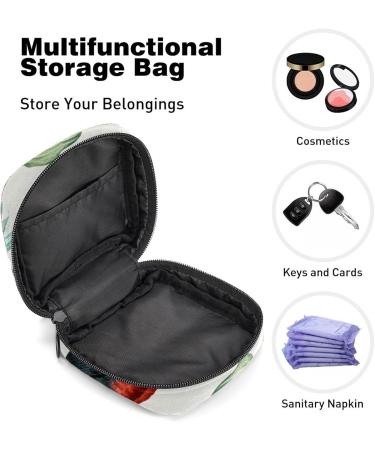 Women's Portable Period Kit - Bonds Storage Pockets Stylish Ara & Leaves Pattern | Feminine Product Bag for Girls - Buy Online on GoSupps.com
