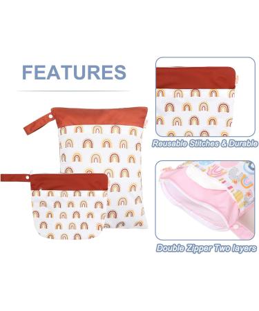 Maeau 2 Piece Wetbag Set - Waterproof Fabric Diaper Bags Reusable & Washable Perfect for Baby & Gym 28 Patterns Available - Buy Online on GoSupps.com
