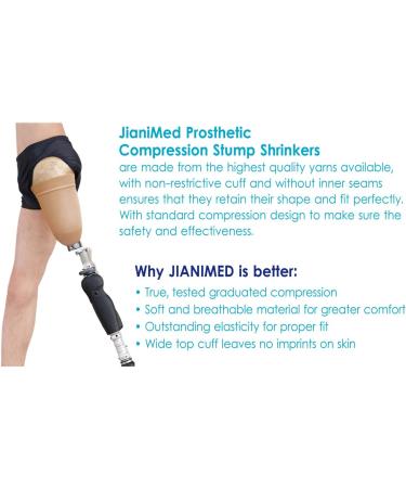 Prosthetic Stump Shrinkers - Above Knee 25cm Compression Amputee Socks 20-30 mmHg for Daily Use | Taiwan Excellence XL Beige - Buy Online on GoSupps.com