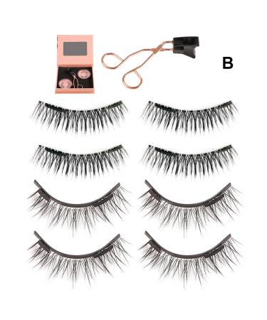 Magnetic False Eyelash Eyelashes Short Set with 2 Pairs Magnetic False Eyelashes for Parties Natural Lashes for Weddings Birthday Gifts(size:B)