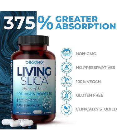 Living Silica Collagen Booster Capsules | Supports Joint & Bone Health, Glowing Skin, Strong Hair & Nails | 120 Count - Buy Online on GoSupps.com