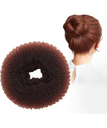 Donut bread maker hair bun maker 7-piece brown ring shape set with 10 U-shaped clips 5 elastic hair ropes. - Buy Online on GoSupps.com