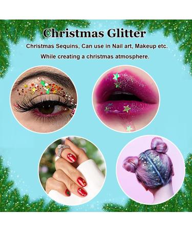 Christmas Glitter 100g - Holographic Epoxy Resin & Makeup Craft Flakes for Nails Body Tumblers | Festive Decor & Snowflake Designs - Buy Online on GoSupps.com