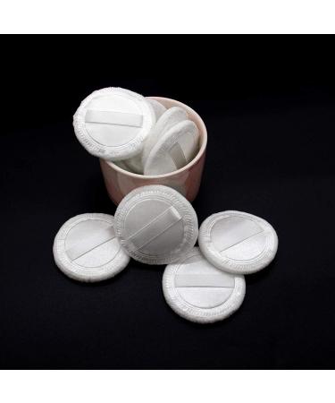 AUEAR 10 Pack Washable Satin Velour Makeup Powder Puffs - 2.36 Inch White Powder Pads - Buy Online on GoSupps.com