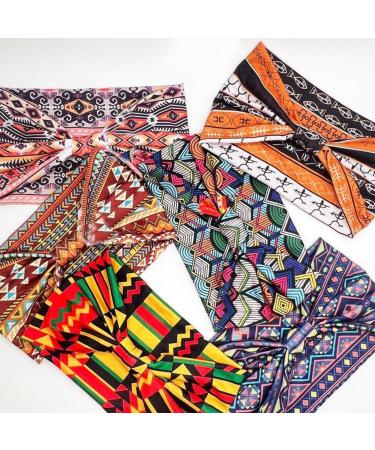 JSGHGDF African Headband Yoga Sports Workout Hairband Boho Print Hairband Wide Elastic Headband Stretchy Headwrap for Women Girl 6 - Buy Online on GoSupps.com
