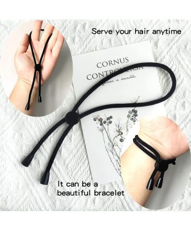 Milamiya Adjustable Headband for Natural Curly Hair - 5 Pack | Thick Hair Ties for Afro Puff Ponytail | TikTok Popular Hairband - Black - Buy Online on GoSupps.com