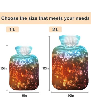 Naanle Butterfly Flower Hot Water Bottle - 2L Transparent Heating Bag for Pain Relief & Cold Therapy | Hand & Foot Comfort | International Shipping - Buy Online on GoSupps.com