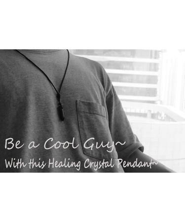 XIANNVXI Clear Quartz Hexagonal Point Necklace for Men | Adjustable Rope | Natural Stone Pendant | Healing Crystal Gemstone Jewelry - Black Obsidian - Buy Online on GoSupps.com