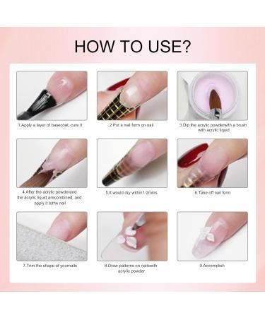 Acrylic Nail Powder Set - 4 Colors (Clear, French White, Nude, Pink) for Nail Extension & 3D Carving - Professional Polymer Colored Acrylic Powder - 28g - UK - Buy Online on GoSupps.com