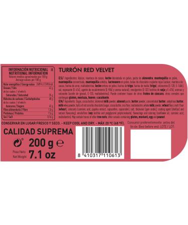 Red Velvet Signature Chocolate Nougat Creamy Texture Covered with a Crispy Chocolate Layer Supreme Quality Authentic Taste the Most Expensive Nougat in the World 200g - Buy Online on GoSupps.com