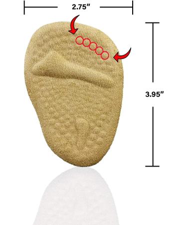 Women's Shoe Inserts & Metatarsal Pads for High Heels | Ball of Foot Cushions for All Day Pain Relief | 3 Pairs Reusable Foot Pads in Beige - Buy Online on GoSupps.com