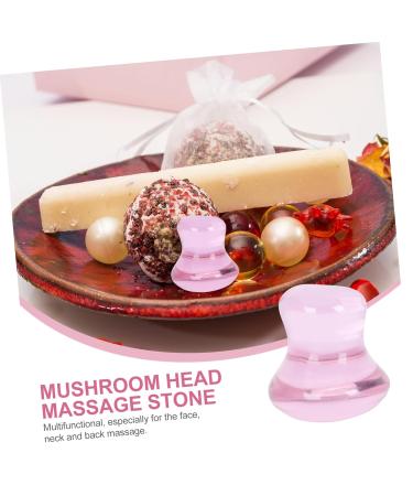 FRCOLOR 2pcs Mushroom Head Gua Sha Stone Set - Natural Face Massager & Butt Lifting Tool - Pink Cosmetic Massage Supplies - Buy Online on GoSupps.com