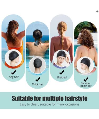 Tripsky Silicone Swim Cap - Ideal for Curly Short to Long Hair - Unisex Bathing Cap for Men and Women - Black - Buy Online on GoSupps.com