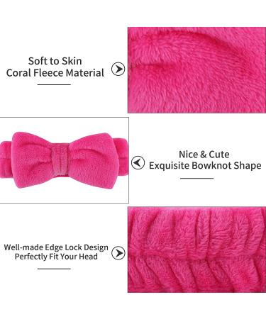 Ondder 8 Pack Spa Headbands for Women - Facial Bowknot Headbands for Skincare, Makeup, and Shower - Fluffy Hair Bands for Girls - Buy Online on GoSupps.com