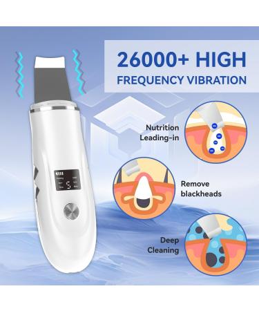 Skin Scrubber Face Spatula Face Spatula Blackhead Remover for Deep Cleansing Skin Spatula 4 in 1 Pore Extractor with USB Charger (White) - Buy Online on GoSupps.com