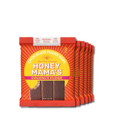 Honey Mama's Coconut Cocoa Truffle Bar 6 Pack 2.5 oz Each Organic Gluten-Free Dairy-Free Raw Cocoa & Coconut Healthy Vegan High-Energy Snack