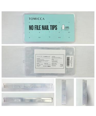 Tomicca Ballerina Short Nail Tips - 450 Full Cover Soft Gel Tips Pre-shaped Matt Art Nails 15 Sizes for Geln gel - Buy Online on GoSupps.com