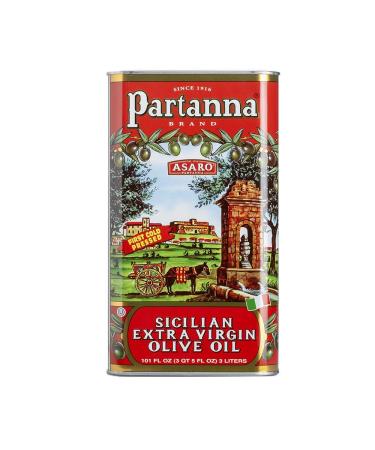 Partanna Extra Virgin Olive Oil, 101-Ounce Tin Olive Oil 6.3 Pound (Pack of 1)