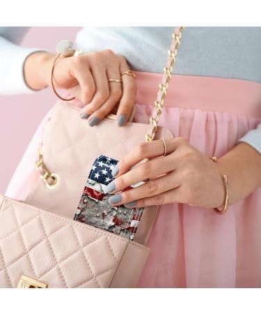 Buy Travel Lipstick Organizer Case | Portable Makeup Bag with Mirror | Vintage American Flag Design - Buy Online on GoSupps.com
