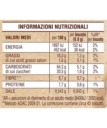  Mulino Bianco Pack of 12 Mulino Bianco Buongrano biscuits - 100% whole grains - 350g - Buy Online on GoSupps.com