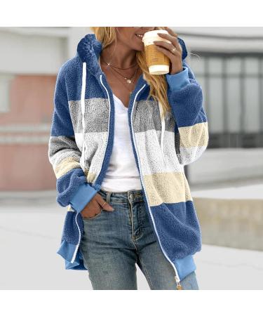 Shop Hanxiulin Women's Fleece Plush Jacket - Fluffy Warm Zippered Hooded & Quilted for Ultimate Comfort - Buy Online on GoSupps.com
