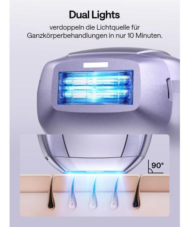 Ulike Air 10 IPL Hair Removal Device - Pain-Free Long-Lasting Results Skin Sensor 4 Attachments for Home Use Perfect for Body & Face - Purple - Buy Online on GoSupps.com