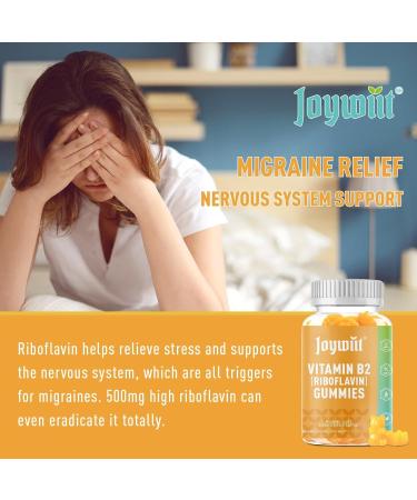 Vitamin B2 Gummies 500mg - Riboflavin for Adults | Migraine Relief & Nervous System Support | Non-GMO Vegan Orange Flavor - 60 Count - Buy Online on GoSupps.com