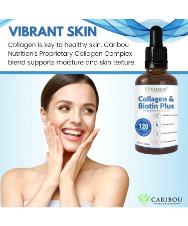 10,000mcg Liquid Collagen & 5,000mcg Liquid Biotin with BioPerine - 4 Month Supply for Women - Enhanced Absorption Formula - Buy Online on GoSupps.com