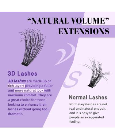 Lash Clusters Individual Wispy Eyelash Extensions 260 PCS - 3D Natural Fluffy Clusters 40D 9mm - DIY at Home - Q40D-9mm - Buy Online on GoSupps.com