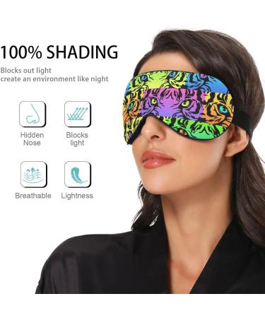 Haskirky Light Blocking Eye Mask for Men and Women - Breathable, Adjustable, Suitable for Travel, Yoga, Meditation - Comfortable Office deep Sleep Mask - Neon Tiger Eyes - Buy Online on GoSupps.com