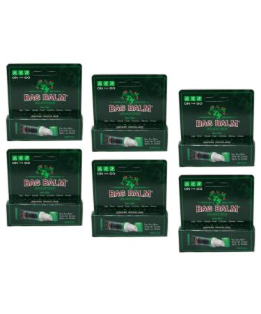 Bag Balm Original On-the-Go Lip Balm Tubes for Chapped Lips Dry Hands Skin Irritations and More (Pack of 6 Tubes)