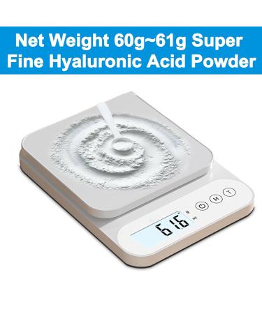 Hyaluronic Acid Powder 60g | High Molecular Weight Serum for Skin Hydration | DIY Lotions Creams & Serums | Cosmetics Grade - Buy Online on GoSupps.com