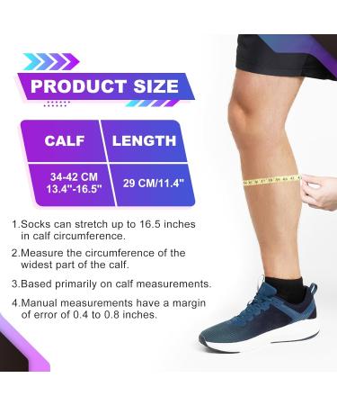 Junely Calf Compression Sleeves - 3 Pairs for Men & Women | Support for Running Shin Splints & Varicose Veins | Pain Relief in Stylish Striped Colors - Buy Online on GoSupps.com