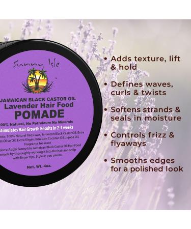 Sunny Isle Lavender Jamaican Black Castor Oil Hair Pomade 4oz (Pack of 2) - Nourishing Hair Care for All Hair Types - International Shipping Available - Buy Online on GoSupps.com